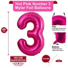 40 Inch Hot Pink Number 3 Balloon Large Size Jumbo Digit Mylar Foil Helium Br   