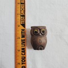 Vintage Cryptomeria Wooden Owl Figurine Mid Century Mcm Wood Bird Bug Eyes 1 75 