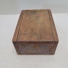 Vintage Antique Wooden Dovetailed Storage Box With Sliding Lid Old Primitive
