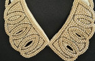 Vintage Sally Gee Creations Japan White Satin   Pearl Bead Evening Collar 15   