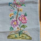 Vtg Needlepoint Petit Point Floral Birds Victorian Completed Grannycore 2x
