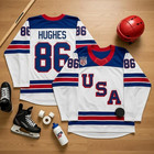 Jack Hughes Usa Hockey Jersey  2026 America Pride Print Hockey  Usa Patriotic