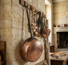 Antique 1800s French Kitchen X Large Rustic Copper Pan With Hand Forged Handle