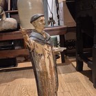 Antique Hand-carved Painted Wood Christian Saint Figure Statue