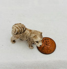 Hand Carved Miniature Siberian Husky Akita Dog Figurine 1 Inch Vintage