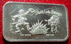 Vintage 1973 Silver Lode Bonanza Art Bar-colonial Mint 1 Troy Oz 999 Fine Silver