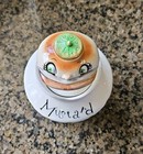 Vtg Anthropomorphic Lefton Mustard Hamburger Head Pixieware Jar Holt Howard Era