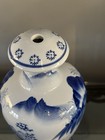 Chinese Blue And White Porcelain Vase With Landscape Design