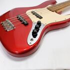 Squier By Fender Electric Bass Guitar Jazz  Red Solid Right-handed 4 String