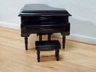 Dollhouse Miniature Grand Piano With Bench Seat Black Instrument 1 12 Scale