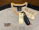 Fila Us Open 2001 New Mens Blue V-neck Shirt Performa Tennis Nwt Large