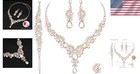 Elegant Crystal Necklace Earrings Bracelet Ring Br