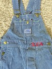 1970s Big Smith Railroad Conductor Overalls Blue Pinstripe Youth L Monogrammed