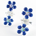Mini Hair Claw Clip Rhinestone Crystal Hairpin Bridal Wedding Flower Blue 08