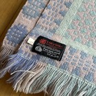 Vintage Trefriw Wool Welsh Tapestry Blanket 91x97 Pink Blue Purple Reversible