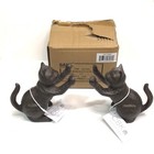 Ganz Cast Iron Sitting Cat Book Ends  Door Stop  Shelf Sitter  Paperweight New