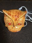 Vintage Retro Ceramic Owl Lamp   Light - 6   Light Up Owl   Jewled Eyes 