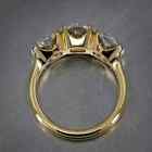3 Ct Cushion Cut Simulated Diamond Women s Engagement Ring 14k Yellow Gold Over