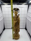 Carved Wood Chinese Empress Statue - Vintage Asian Figurine Hand Carved Noble