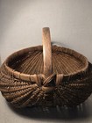 Antique 1800 s Splint Woven Buttocks Gathering Basket xl Oversized 