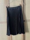 H m Black Pleated Midi Skirt Women   s Size 6 High Waist Elegant Classic
