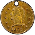 1872 G25c California Gold   Washington Head   Bg-818 Pcgs Gold Au    Gold Rush 