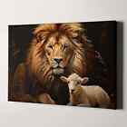 Jesus Christ The Lion And The Lamb Christian Bible God Canvas Print Wall Art