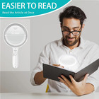 Large Magnifying Glass With 37 Led Light  10x 20x 45x Handheld Illuminated