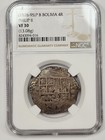 1578-1598 Cob 4 Reales Ngc Vf30 Assayer B 4th Period Vintage 1950 s Flip  j633