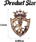 Men   s Starburst Crystal Brooch Pin Gold Luxury Suit Lapel Jewelry Gift