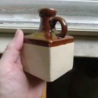 Saratoga Springs Ny Early 1900 Square Pottery Souvenir Jug Famous Minl Springs