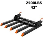 Tractor Bucket Loader Forks 42  2500lbs Clamp On Pallet Fork Debris Forks