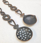 Vintage Cast Iron Decorative Spoon Set  Taiwan  Hanging Utensil Decor