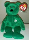 Ty Beanie Baby - Erin The Irish Bear  8 5 Inch  Mwmts Plush Stuffed Animal Toy