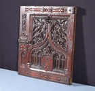 Antique French Solid Oak Highly Carved Neo Gothic Door W hinges And Latch