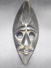 Pointed Head   Chin Tribal Black  12  X 5   Wood Mask Hand Carved Wall Decor