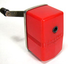 Vintage Red Boston Bulldog Pencil Sharpener Very Good Working Condition