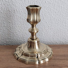 18th Century French Solid Brass Candlestick C 1760s Antique European Collectible