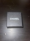 Chanel Authentic All Crystal Classic Cc Logo Earrings Silver Tone With Box