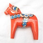 Vintage Hand Painted Red Swedish Dala Horse Mcm Nils Olsson 8  Mid Century Folk