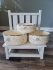 Vintage Lincoware Enamel Nesting Bowls Happy Geese Blue Ribbon Nesting Lot Of 3