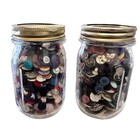 Vintage Sewing Notions   Mixed Lot Of 15 Items  Buttons   Hooks   Eyes  Thimbles