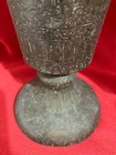 Pair Large Antique 28 5 Cm Ornate Brass Vases  Natural Verdigris Patina