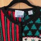 Frankenmuth Woolen Mill Size L Classic Patchwork Wool Christmas Cardigan Sweater