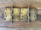 Vintage Unbranded   Unmarked Ball Tip Door Hinges 4    X 5     Brass    antiqued    Look