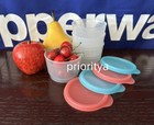 Tupperware 4oz   120ml Snack Cup Set Of 4 Sheer Blue And Sheer Red Seal New