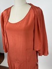 Vintage Authenic 1920s 1930s Coral Silk Bias Full Length Gown With Bolero As Is