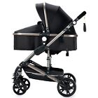 2 In 1 Convertible Baby Stroller Infant Bassinet Stroller Pram Carriage Black