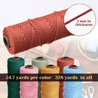 6 Rolls Macrame Cord 3mm X 328 Yards Cotton Rope Colored Yarn Twine Set For Diy 