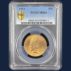 1911  10 Indian Head Gold Eagle Ten Dollar Pre-1933 Coin Pcgs Ms64 Near Gem